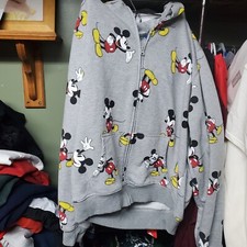 Vintage 90s Disney Jerry Leigh All Over Print Mickey Mouse Hooded Sweatshirt...