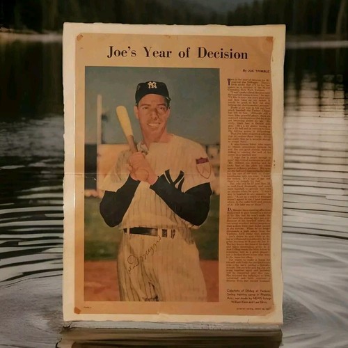 PSA/DNA LOA COA 1951 JOE DIMAGGIO SIGNED VINTAGE NEWSPAPER 📰 NY HOF LEGEND 🔥 - Picture 3 of 6