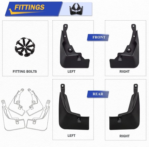 For 2019-2023 Toyota RAV4 Front and Rear Mud Flaps Molded Splash Guards Set of 4 - Foto 11 di 12