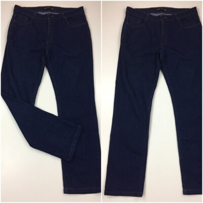 HERING Tradicional Medium/Dark Wash Logo Hardware 5 Pocket Jeans Men's sz 44/34