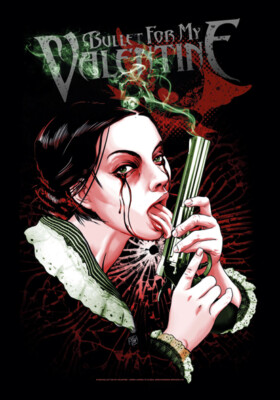 BULLET FOR MY VALENTINE FLAGGE FAHNE GUN TEARS DON'T FALL POSTERFLAGGE STOFF