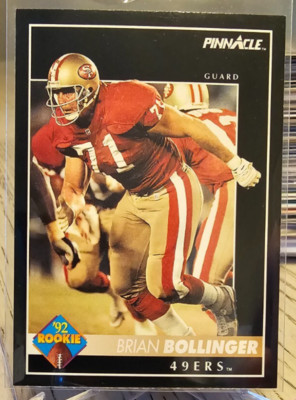 1992 Pinnacle Brian Bollinger RC #328 San Francisco 49ers