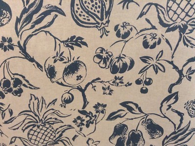 Vintage Leinen Blumen Toile Tudor Garten türkis blau Vorhang Raffrollo Stoff