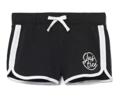 Justice Girls Dolphin Shorts Black Size 16/18 Plus Cotton Elastic Waistband  Logo