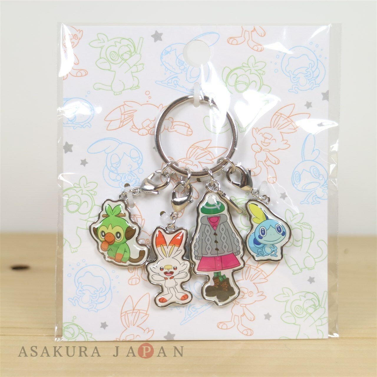 Pokemon Center Original Quadruple Key Chain GIRL ver. Grookey Scorbunny Sobble
