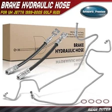 2x Rear Left & Right Outer Brake Hydraulic Hose for Volkswagen Jetta 99-05 Audi