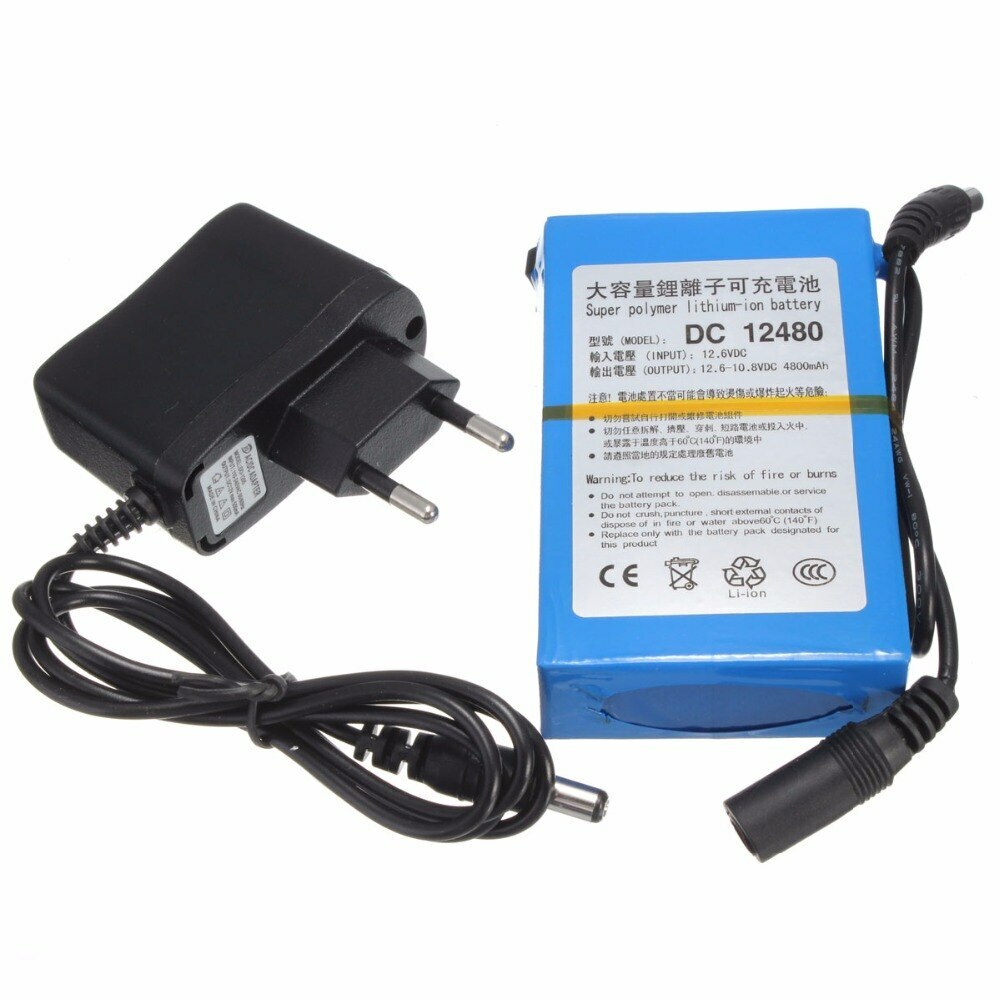 Portable12V DC 4800mAh DC12480 Rechargeable li-ion Battery Pack for CCTV Cameras