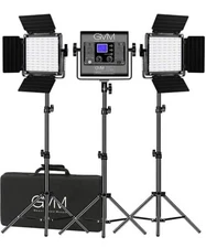 GVM 800D RGB Photography Lighting Kits with 3 Soft Boxes, Batteries Included