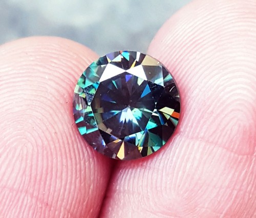 Synthetisch Diamantschliff Moissanit 2.10 Karat Zertifiziert Lose Edelstein ~ - Bild 5 von 6