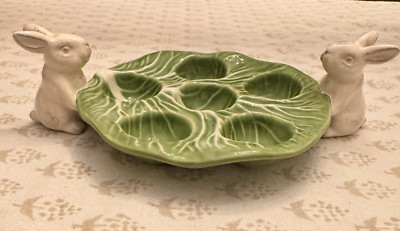 Threshold Bunny Cabbage Deviled Egg Platter Dish Easter Spring Tray Target NEW