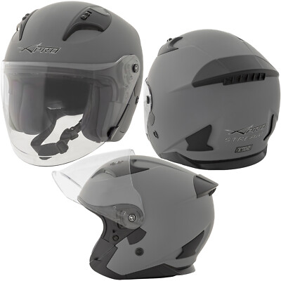 Jethelm Motorrad offen Visier Roller kratzfest Urban ECE 22-06 grau matt