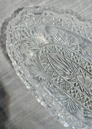 "Indiana Glass #156 Horsemint plato para servir ovalado transparente encurtido plato delicioso 10-1/4" - Imagen 3 de 10