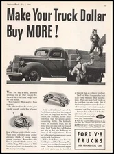 1940 Ford V8 Trucks & Commercial Cars "Make Your Truck Dollar Buy More" Print Ad