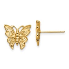14k Yellow Gold Polished Butterfly Stud Earrings 1.86g Perfect Gift for Her