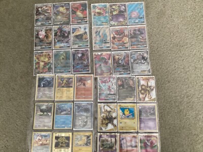 Pokemon Cards, good condition, GX, EX, and Vmax (with accessories).