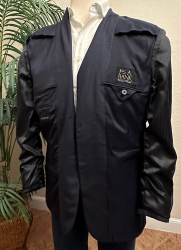 JOS A BANK SIZE 42 SPORT COAT TAILORED FIT BLAZER NAVY BLUE WOOL SUIT JACKET - Picture 9 of 14