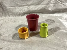Nesting Pottery trinkets little glazed vase trio
