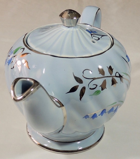 Sadler England 1604 Blue Swirl With Silver Trim Bluebells Pattern Teapot for sale online eBay