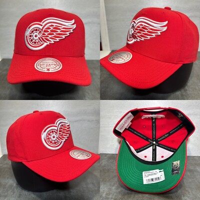 Detroit Red Wings Hat Pro Crown Fit Jumbo Logo Snapback Cap ''Winged Wheel''  H63
