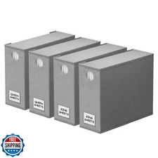 SpaceAid 4 Pack Bed Sheet Organizers and Storage, Foldable Sheet Organizer fo