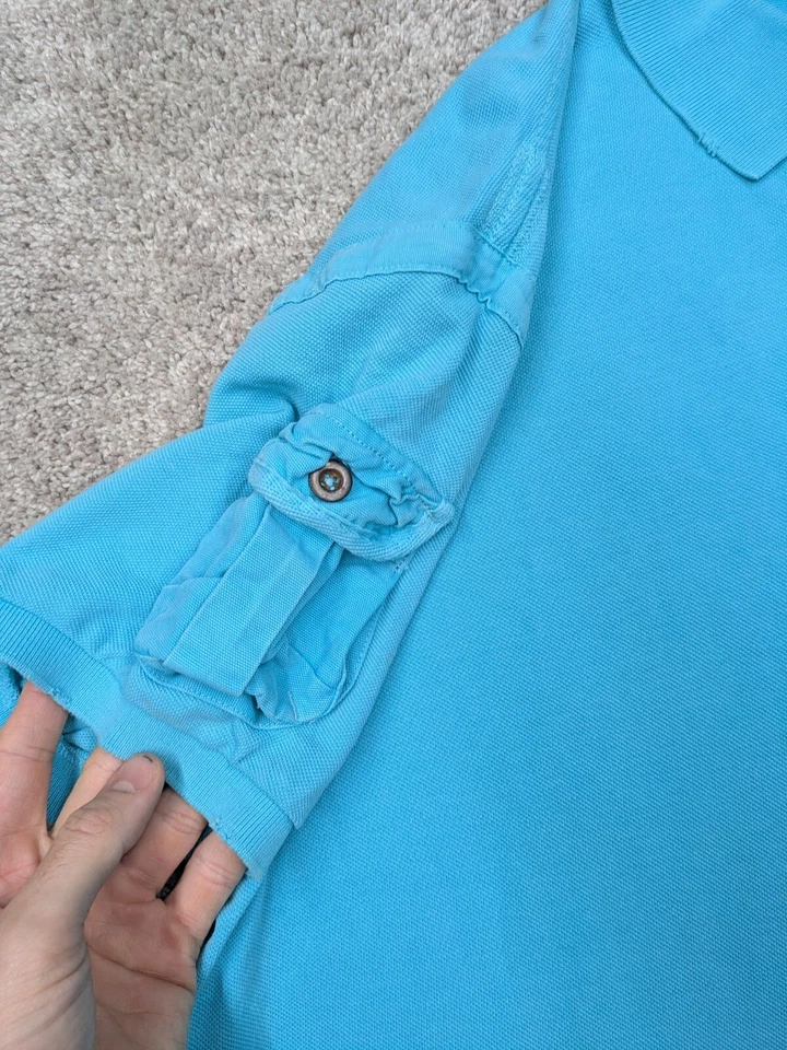 Camisa Polo Ralph Lauren Para Hombres XL Extra Grande Ajuste Personalizado Manga Bolsillo Tejido Azul Foto 4 de 4