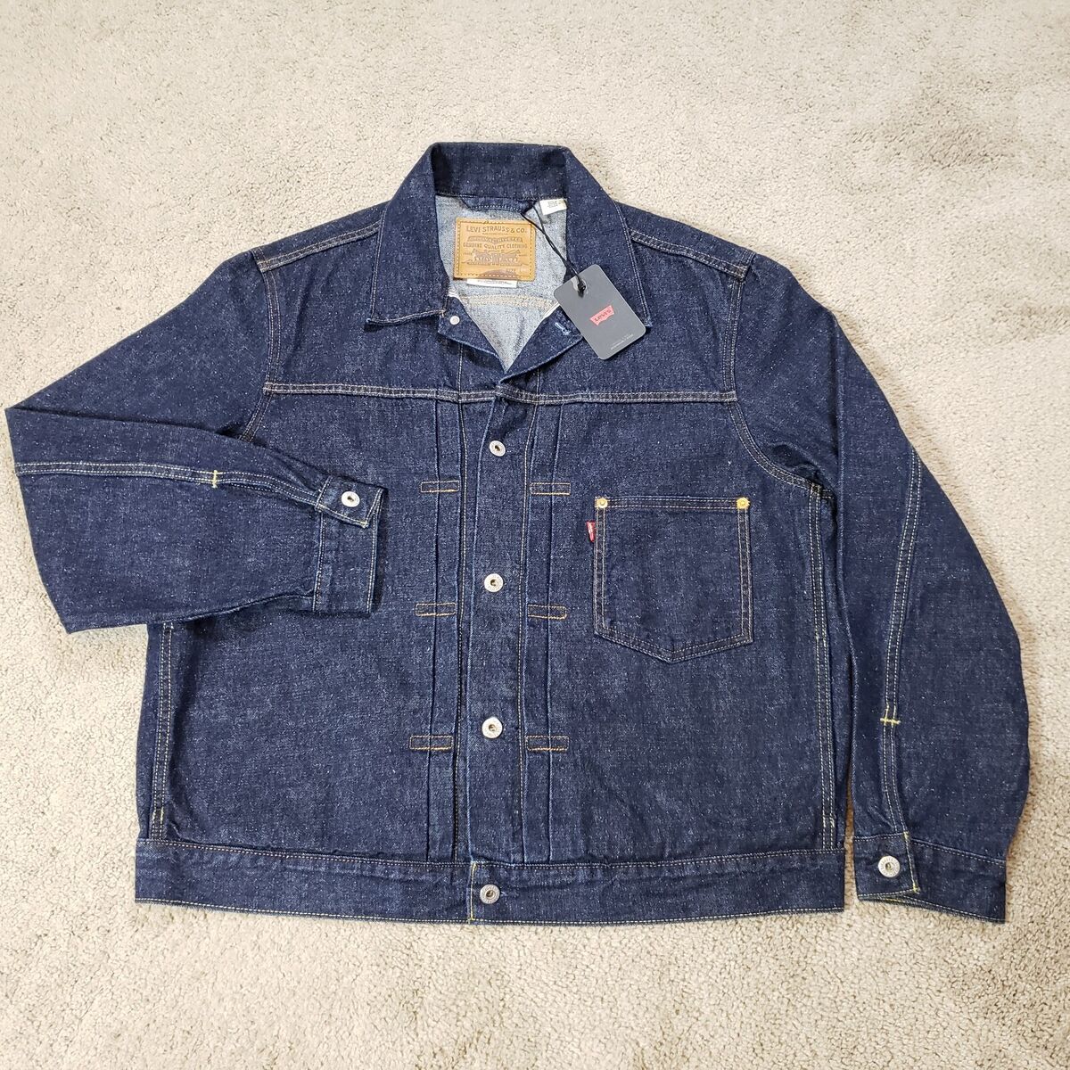 Levi's Premium Type 1 Denim Jacket Selvedge Trucker Men Levi's Premium Type 1 Denim Jacket Selvedge Trucker Men