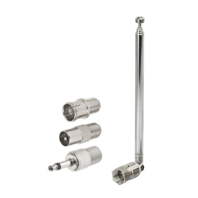 74cm Teleskop Antenne Ersatz F Stecker DAB UKW Radio FM AM Auto Audio Neu