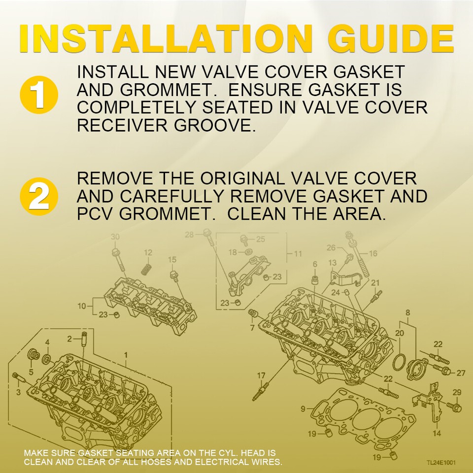 Engine Valve Gaskets Cover Fit 20082015 Accord Odyssey Honda Pilot
