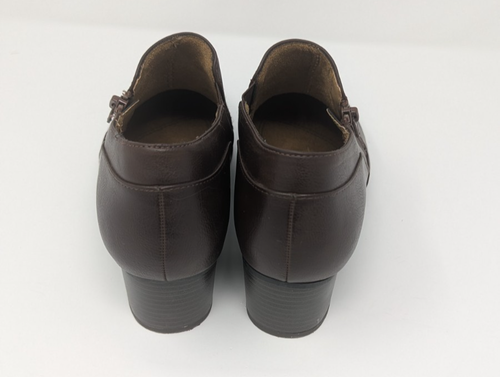 Natural Soul By Naturalizer Shoes Women's Sz 8.5 Brown Shootie Heeled Zip - Picture 4 of 11