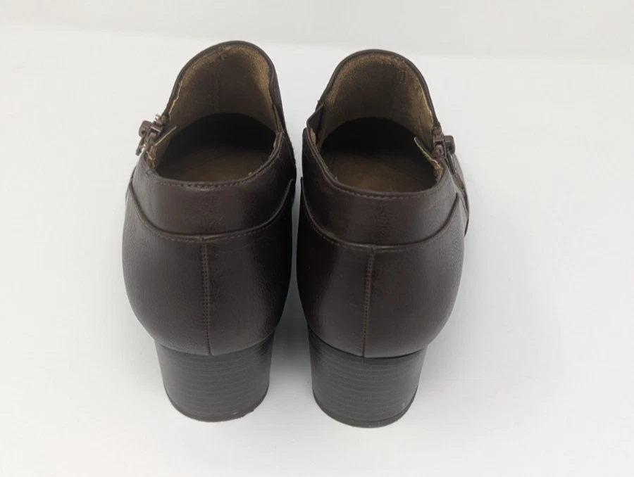 Natural Soul By Naturalizer Shoes Women's Sz 8.5 Brown Shootie Heeled Zip - Image 4 of 4