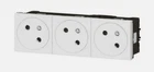 Legrand Mosaic Block 3 Sockets White 077143L