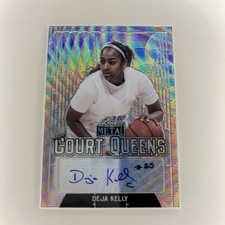 2021-22 Leaf Metal - Court Queens Autographs Deja Kelly #CQ-DK1 Silver Wave RC