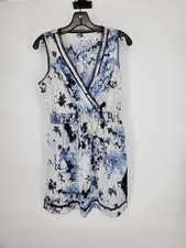 Simply Vera Sleeveless Smocked Dress Womens Petite Large Abstract Print