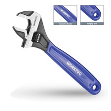 WORKPRO 250mm Wide Mouth Adjustable Wrench with Bi-Material Soft