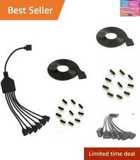 4 Pins Black RGB LED Splitter Cable LED Strip Connector 6 Way Splitter Y Spli...