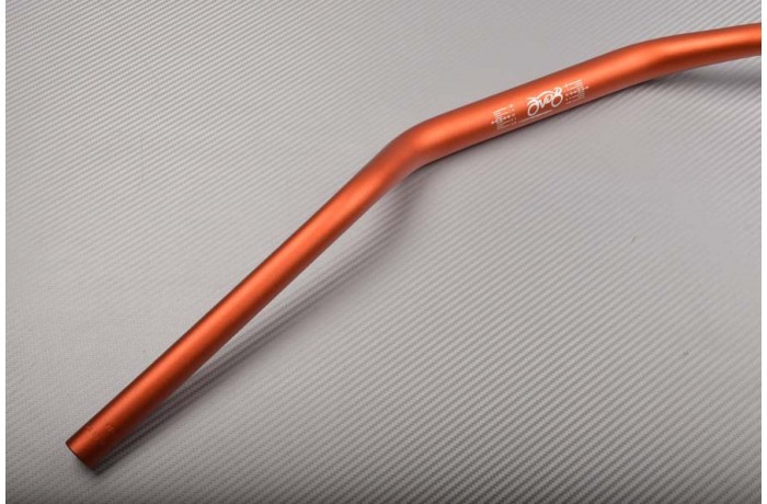 Guidon plat 28 mm en aluminium haut de gamme orange anodisé pour moto