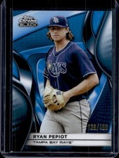 2025 Topps Chrome Black Ryan Pepiot Blue Refractor #/150 Rays