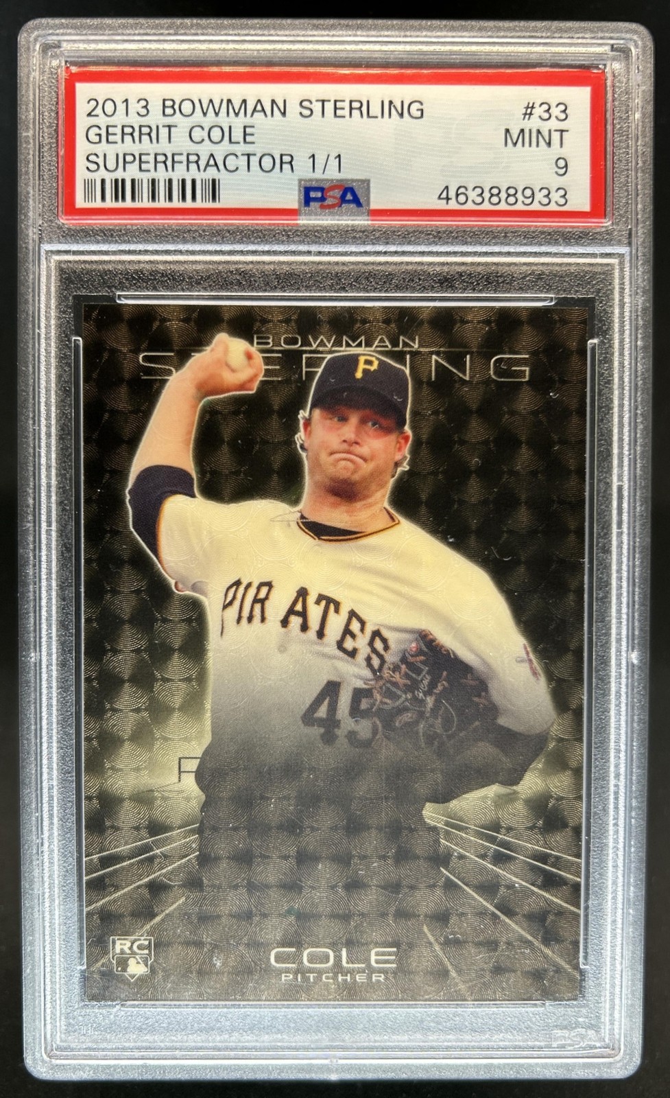 2013 Bowman Sterling Gerrit Cole Superfractors Rookie RC #1/1 Pirates PSA 9