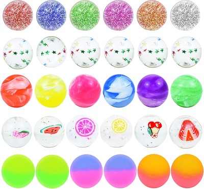 30pcs Small Bouncy Balls For Kids 1 Inch Rubber Bouncy Balls Bulk Small Rubber B