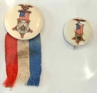 CIVIL WAR GRAND ARMY REPUBLIC GAR VETERANS MEDAL PINBACK BADGES RIBBON (2)