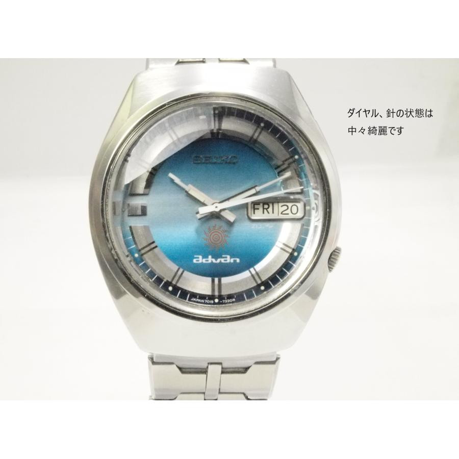 Seiko Advan 7019-7290 Automatic 1973 Sky Blue Dial Cut Glass Seiko Advan 7019-7290 Automatic 1973 Sky Blue Dial Cut Glass