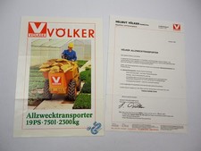 Völker ED 601 602 604 Allzweck Transporter Kipper 19PS Prospekt Anschreiben 1987