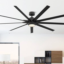 84" Fanimation Odyn Black CCT LED Wet Smart Ceiling Fan