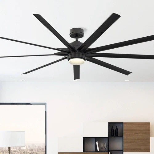 84" Fanimation Odyn Black CCT LED Wet Smart Ceiling Fan - Picture 1 of 9