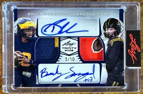 2025 LEAF TRINITY BRYCE UNDERWOOD & BRADY SMIGIEL RC DUAL PATCH AUTO SP /10 READ