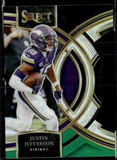 2023 Panini Select #175 Justin Jefferson Black and Green Prizms Die Cuts