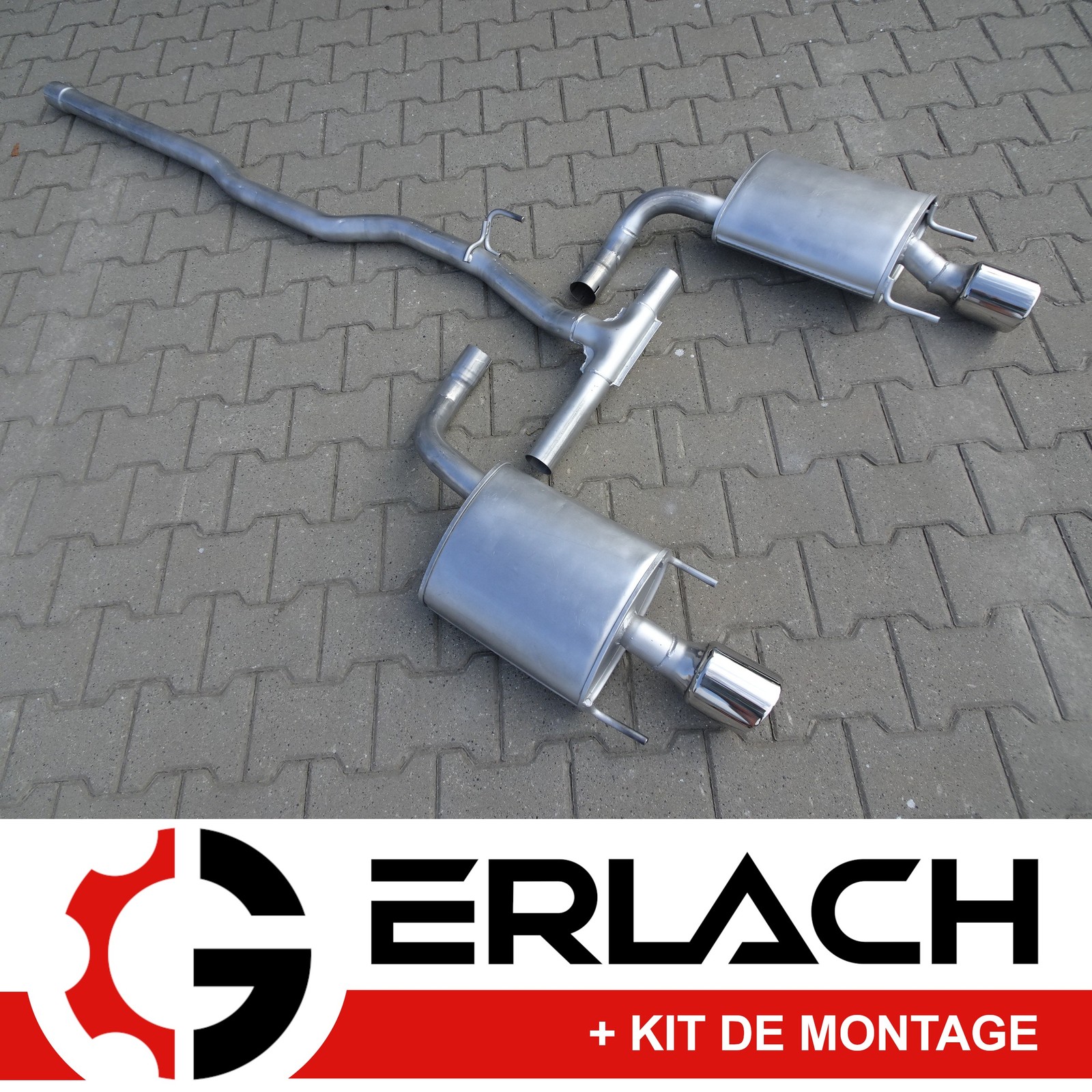 Silencieux d'échappement pour Saab 9-3 2.8 Turbo V6 XWD 7463 en acier inoxydable