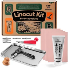 Linoleum Blocks for Printmaking, Stamp Carving Linocut Kit, Linocut Tools Block 