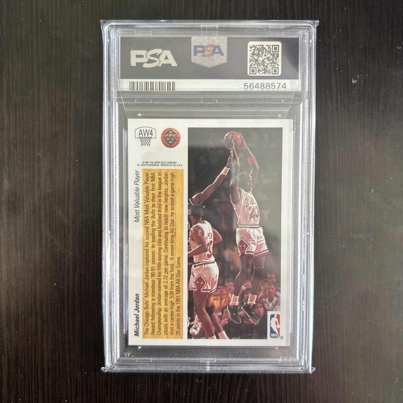 1991 UPPER DECK AWARD WINNER 🔥 MICHAEL JORDAN 🏀 PSA 9 MINT 💎 #AW4 HOLOGRAMS view 2