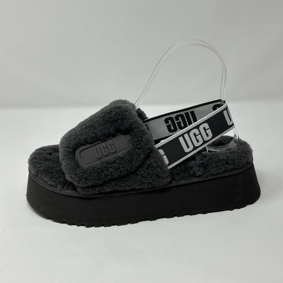 Sandalias UGG Oh Fluffita Plataforma Eslinga Deslizables Gris Piel de Oveja para Mujer’s 7 Foto 3 de 4